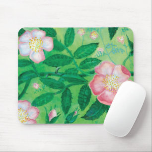 Wild Rose Rosa Canina flowering Mouse Mat