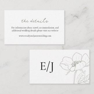 Wild Rose Sage Wedding Enclosure Card