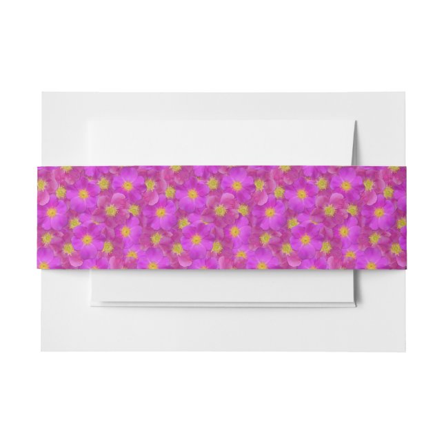 Wild Rose Seamless Pattern Invitation Belly Band (Front Example)