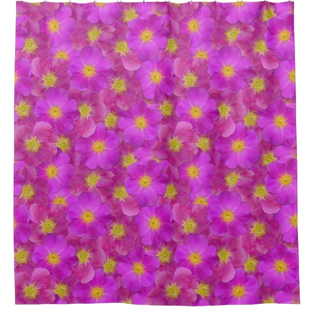 Wild Rose Seamless Pattern Shower Curtain (Front)