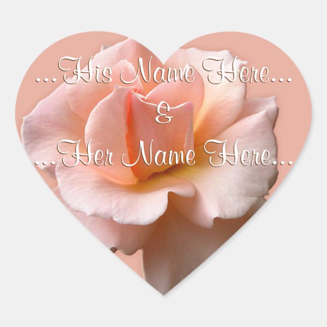 Wild Rose Stickers Personalised Peach Rose Sticker (Front)