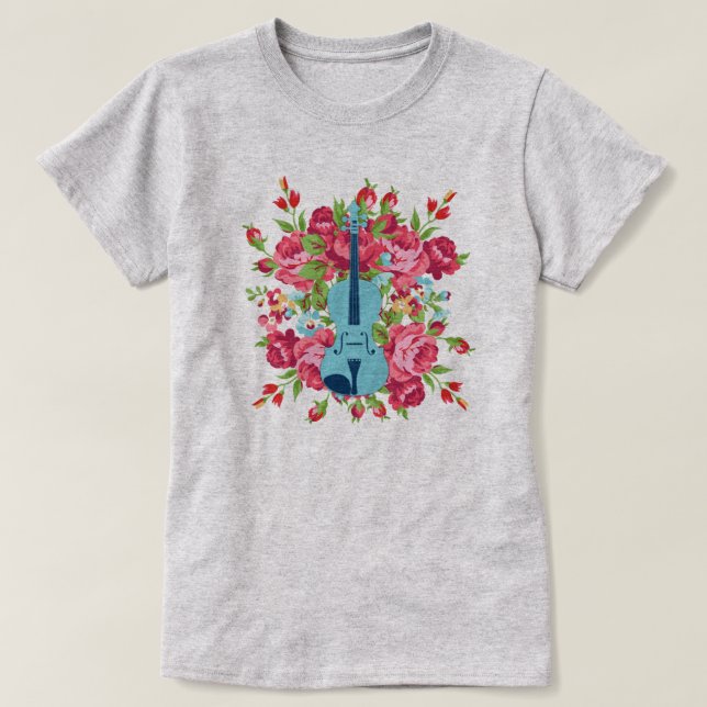 Wild Rose Violin T-shirt Women's (Design Front)