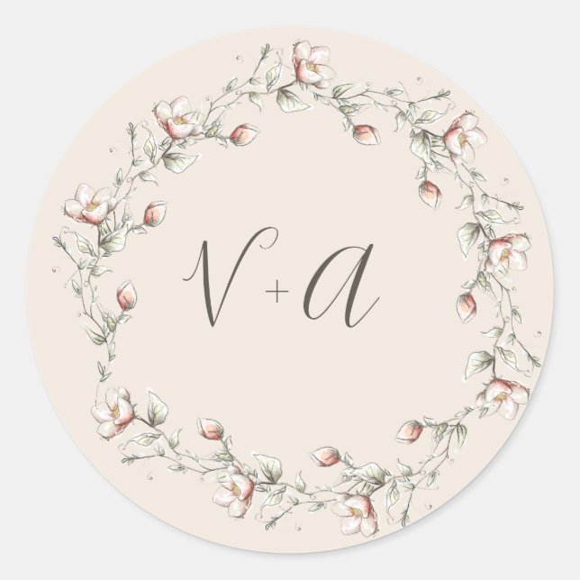 Wild Rose  Wedding Sticker (Front)