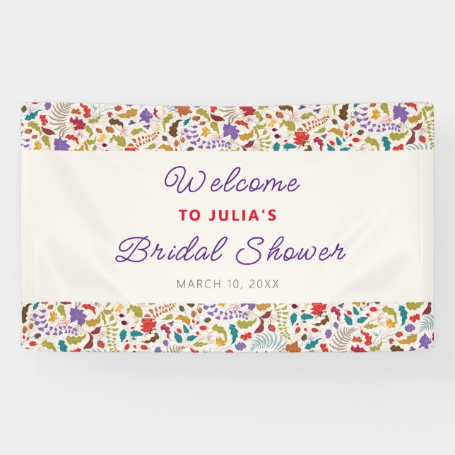 Wild Rose Woods Exotic Flower Garden Wedding Banner (Horizontal)