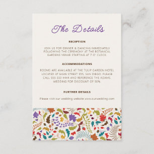 Wild Rose Woods Exotic Flower Garden Wedding Enclosure Card