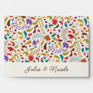 Wild Rose Woods Exotic Flower Garden Wedding Envelope