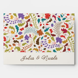 Wild Rose Woods Exotic Flower Garden Wedding Envelope