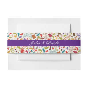 Wild Rose Woods Exotic Flower Garden Wedding Invitation Belly Band