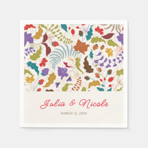 Wild Rose Woods Exotic Flower Garden Wedding Napkin