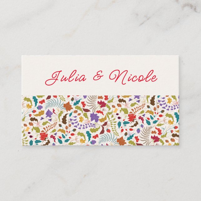 Wild Rose Woods Exotic Flower Garden Wedding Place Card (Front)