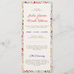 Wild Rose Woods Exotic Flower Garden Wedding Programme