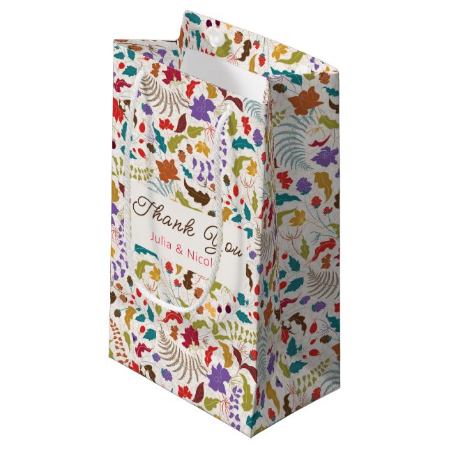 Wild Rose Woods Exotic Flower Garden Wedding Small Gift Bag (Front Angled)