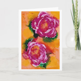"Wild Roses" - Alcohol Ink Art Card