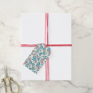 Wild roses and butterflies /pink/blue/off white gift tags