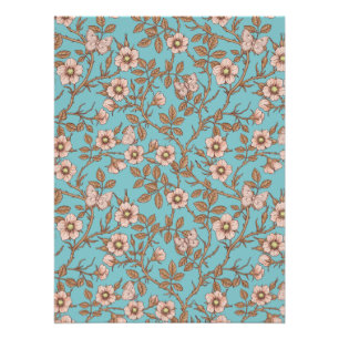 Wild roses and butterflies /pink/brown/pool poster