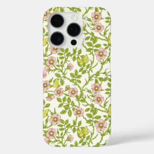 Wild roses and butterflies /pink/pale green/yellow iPhone 16 pro case