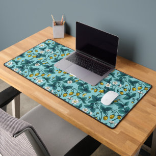 Wild roses and butterflies /pink/pale green/yellow desk mat