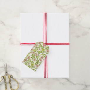 Wild roses and butterflies /pink/pale green/yellow gift tags
