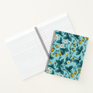 Wild roses and butterflies /pink/pale green/yellow notebook