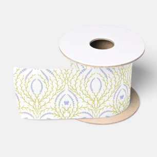 Wild roses and butterflies /pink/pale green/yellow satin ribbon
