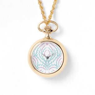 Wild roses and butterflies /pink/pale green/yellow watch