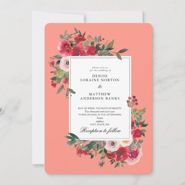 Wild Roses and Desert Flower  Invitation (Front)
