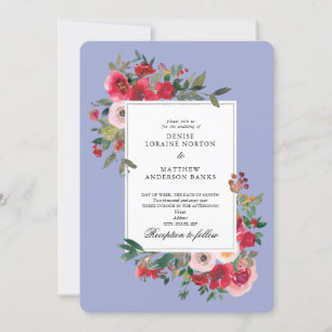 Wild Roses and Dusty Coral Colour Invitation
