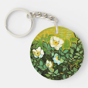 Wild Roses, beautiful painting by Vincent van Gogh Key Ring