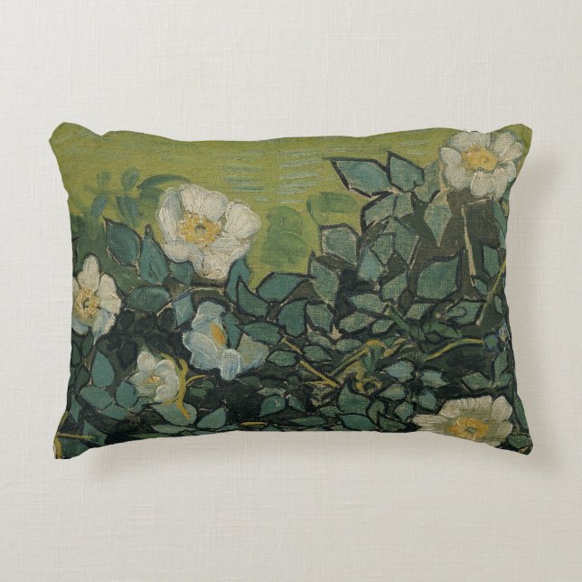 Wild Roses by Vincent van Gogh Decorative Cushion (Front)