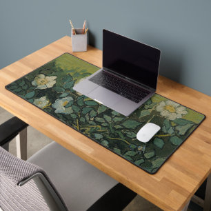 Wild Roses by Vincent van Gogh Desk Mat