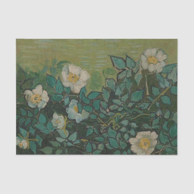 Wild Roses by Vincent Van Gogh Tissue Paper (Front)