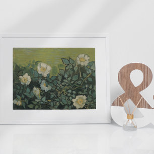 Wild Roses by Vincent van Gogh, Vintage Garden Art Poster