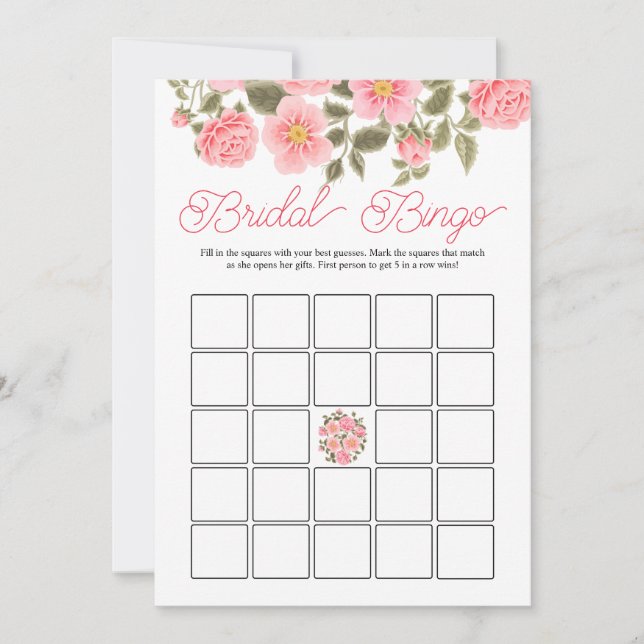 WILD ROSES COUNTRY Bridal Shower Bingo DIGITAL Invitation (Front)