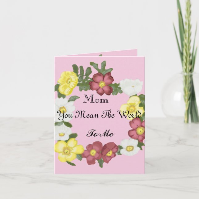 Wild Roses Editable Mum Card (Front)