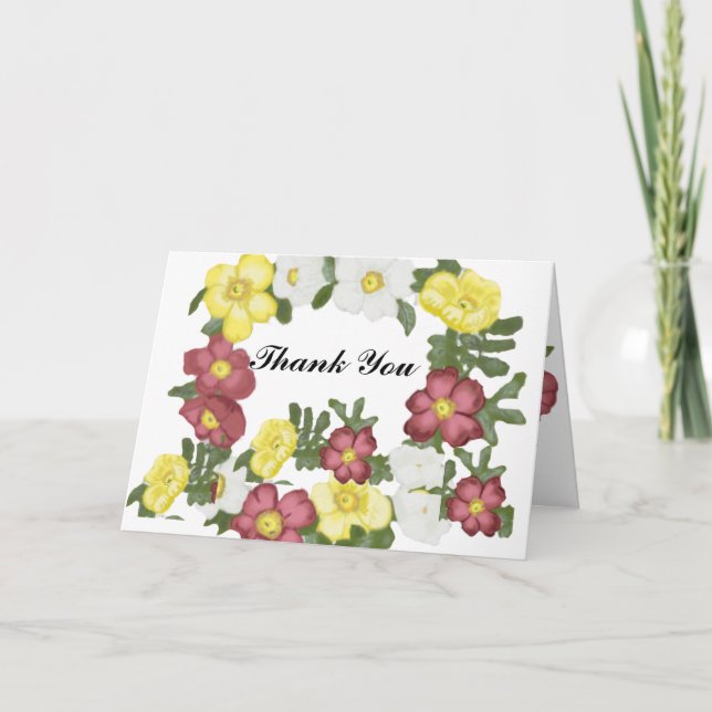Wild Roses Editable Thank You Card (Front)