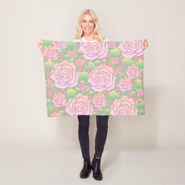 Wild Roses Fleece Blanket (In Situ)