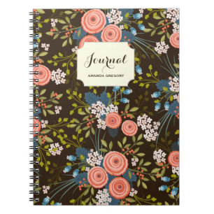 Wild Roses Floral Garden Personalised Notebook