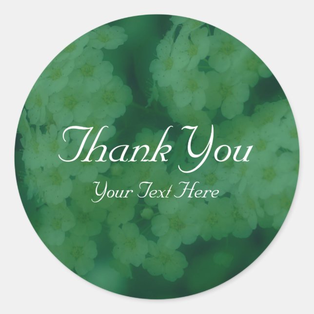 Wild Roses Flower Thank You Personalised Classic Round Sticker (Front)
