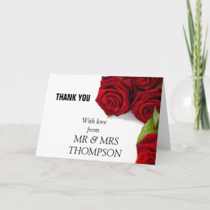 Wild Roses Garland Wedding Thank You Card