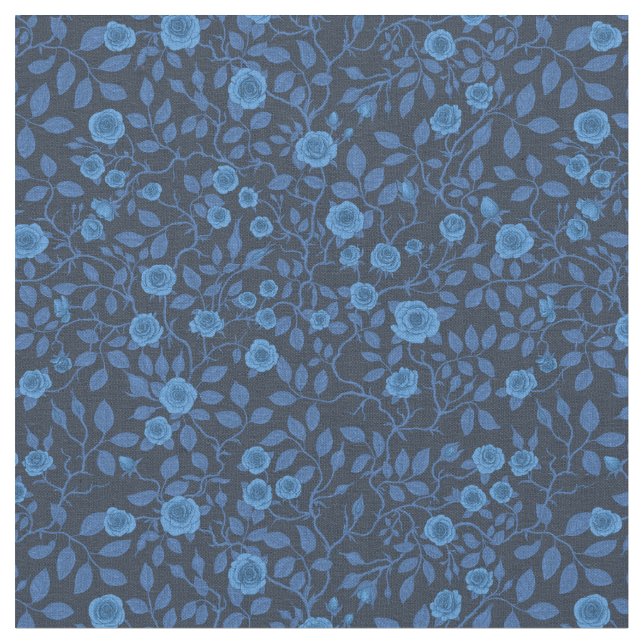 Wild roses in blue fabric (Close Up)