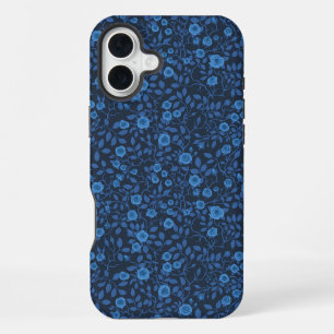 Wild roses in blue iPhone 16 plus case