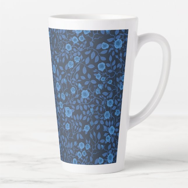 Wild roses in blue latte mug (Right)