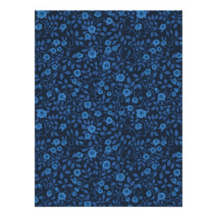 Wild roses in blue poster