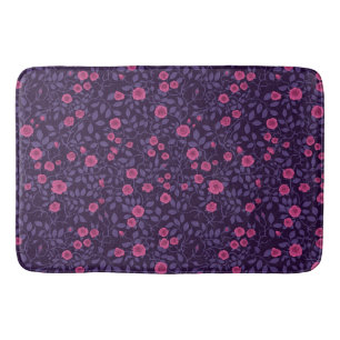 Wild roses in pink and purple bath mat