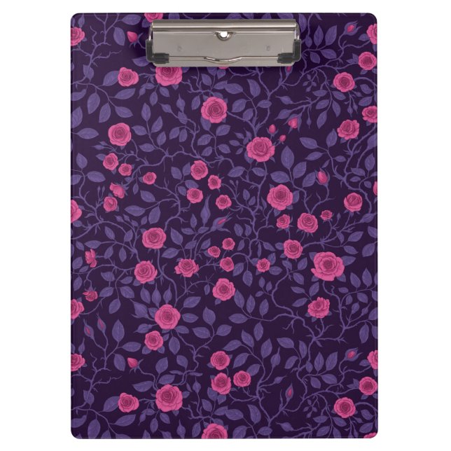 Wild roses in pink and purple clipboard (Front)