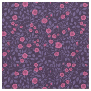 Wild roses in pink and purple fabric