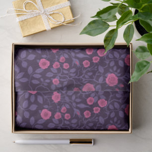 Wild roses in pink and purple tissue paper