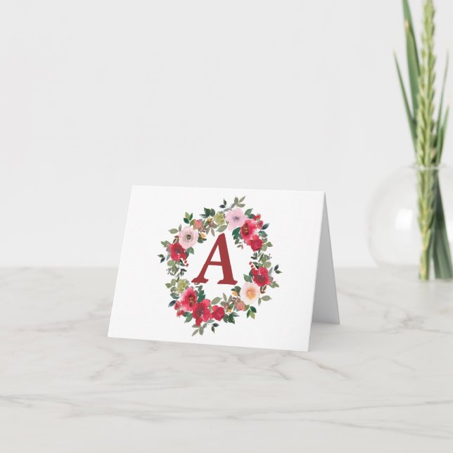 Wild Roses on White Background Thank You Card (Front)