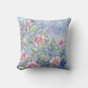 Wild Roses Throw Pillow