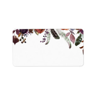 Wild Royal Bloom   Blank Guest Address Label